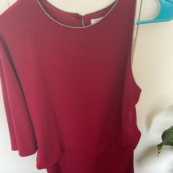 Halston Heritage asymmetric shoulder mini dress - Picture 2 of 4